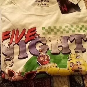 Freddy Kids Five Nights Tee - White, Red, Green, Yellow